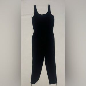 Lauren RALPH LAUREN jumpsuit black sleeveless ruched ankle with pockets M